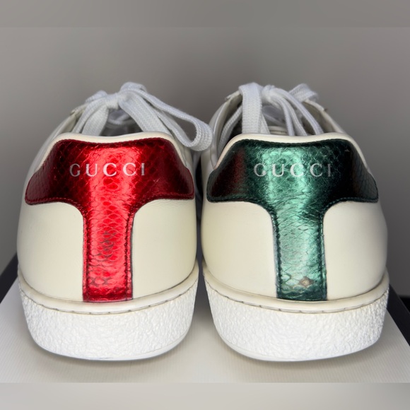 GUCCI Men's Ace White Leather Bee Embroidered Sneaker - Picture 3 of 11